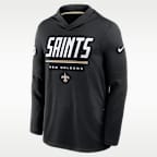 New Orleans Saints Sideline Men's Nike Dri-FIT NFL Long-Sleeve Hooded Top