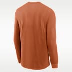 Playera de manga larga universitaria Nike Dri-FIT para hombre Texas Sideline Slogan