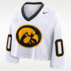 Jersey universitario Nike Dri-FIT cropped para mujer Iowa Logo