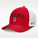 Gorra de rejilla universitaria Nike Dri-FIT ajustable para hombre Ohio State Primetime Arched