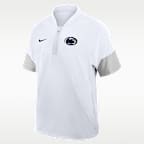 Chamarra de manga corta universitaria Nike de medio cierre para hombre Penn State Sideline Coach