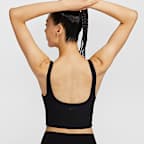 Bra deportivo de baja sujeción de talle largo con almohadillas para mujer Nike Zenvy Rib