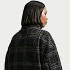 Dámská oversize kostkovaná flísová bunda Nike Sportswear s vysokým vlasem
