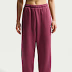 Nike Studio Fleece Medium Weight Pantalón oversize de cintura alta con bajos elásticos - Mujer