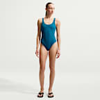 Fato de banho com decote largo e textura Nike Swim Shoreline para mulher