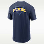 Playera Nike de la MLB para hombre Milwaukee Brewers 2-Hit