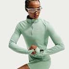 Nike Swift Dri-FIT hardlooptop met korte rits en uv-bescherming voor dames