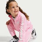 Conjunto de 2 piezas con cinta con logotipos de cierre completo para niños talla pequeña Nike Dri-FIT