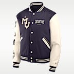 Chamarra universitaria Nike de la NFL de cierre a presión de largo completo para hombre Minnesota Vikings Rivalries Collection