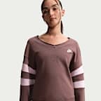 ナイキ スポーツウェア クラブ フリース ウィメンズ オーバーサイズド Vネック スウェットシャツ