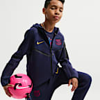 F.C. Barcelona Tech Fleece Older Kids' (Boys') Nike Football Full-Zip Hoodie