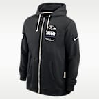 Sudadera con gorro Nike Dri-FIT de la NFL de cierre completo para hombre Baltimore Ravens Sideline Standard Issue