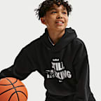 Sudadera con gorro de básquetbol para niños grandes LeBron "Shut Up And Dribble"