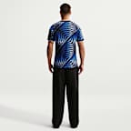 Playera de fútbol de manga corta Nike Dri-FIT para antes del partido para hombre Uruguay Academy Pro