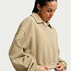 Nike Studio Fleece Medium Weight Women's Oversized Cropped Polo