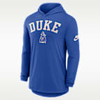 Playera universitaria con gorro de manga larga Nike Dri-FIT para hombre Duke Legacy Arch