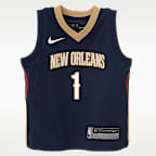 Mono Nike para bebé de la NBA de Zion Williamson de los New Orleans Pelicans Icon Edition