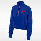Buffalo Bills Phoenix Women's Nike NFL Cropped 1/4-Zip Crew