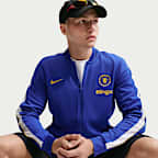 Chamarra deportiva de futbol de tejido Knit Nike Dri-FIT para hombre Chelsea FC Strike