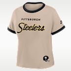 Pittsburgh Steelers Rewind Ringer Mod Women's Nike NFL Cropped T-Shirt