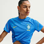 Brazil Strike Women's Nike Soccer Dri-FIT Short-Sleeve Top