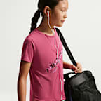 Camisola de manga curta Dri-FIT Nike Pro Júnior (Rapariga)