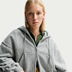Nike Studio Fleece Medium Weight Women's Oversized Full-Zip Cropped Hoodie