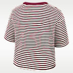 Playera Nike de la MLB cropped para mujer Philadelphia Phillies Cooperstown Logo Striped