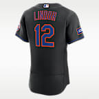 Jersey Nike de la MLB de la colección Authentic para hombre Francisco Lindor New York Mets
