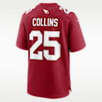 Jersey de fútbol americano Nike de la NFL Game para hombre Zaven Collins Arizona Cardinals