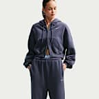 Nike Studio Fleece Medium Weight Women's Oversized Full-Zip Cropped Hoodie
