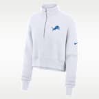 Detroit Lions Primetime Phoenix Women's Nike NFL Oversized Cropped 1/4-Zip Crew