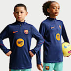 Haut d'entraînement de football en maille Nike Dri-FIT FC Barcelona Strike Third pour ado