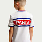 Playera de futbol Nike Dri-FIT para antes del partido para niños talla grande Paris Saint-Germain local