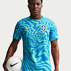 Brazil Academy Pro Men's Nike Dri-FIT Football Pre-Match Short-Sleeve Top