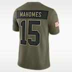 Patrick Mahomes Kansas City Chiefs Salute to Service Men's Nike Dri-FIT NFL Limited Jersey