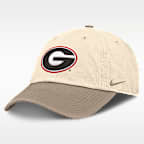Gorra universitaria Nike ajustable para hombre Georgia Natural Club