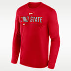 Ohio State Courtside Basketball Shootaround Legend Men's Nike Dri-FIT College Long-Sleeve T-Shirt