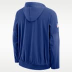 Chamarra Nike de la NFL de medio cierre con gorro para hombre New York Giants Sideline Anorak