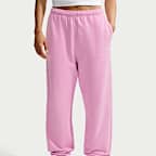 Pants oversized de tiro alto con puño elástico para mujer Nike Studio Fleece Lightweight