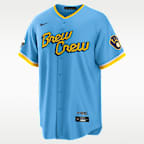 Jersey de béisbol Replica para hombre MLB Milwaukee Brewers City Connect (Christian Yelich)