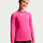 Playera de manga larga Dri-FIT UV para niña talla grande Nike Swim Hydroguard