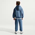 Sudadera con gorro de tejido Fleece de cierre completo para niños talla grande Nike Sportswear Solo Swoosh