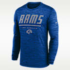 Los Angeles Rams Sideline Team Issue Velocity Men's Nike Dri-FIT NFL Long-Sleeve T-Shirt
