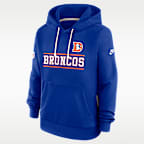 Sudadera con gorro sin cierre Nike Dri-FIT de la NFL para mujer Denver Broncos Sideline Standard Issue Alt
