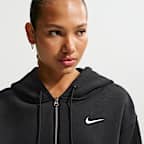 Felpa corta e ampia con cappuccio e zip a tutta lunghezza Nike Sportswear Phoenix Fleece – Donna