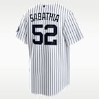 Jersey Nike de la MLB Replica para hombre CC Sabathia New York Yankees 2025 Baseball Hall of Fame