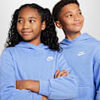 Sudadera con gorro sin cierre para niños talla grande Nike Sportswear Club Fleece
