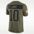 Jersey Nike Dri-FIT de la NFL Limited para hombre Jordan Love Green Bay Packers Salute to Service