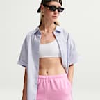 Shorts de tiro medio para mujer Nike Studio Fleece Lightweight